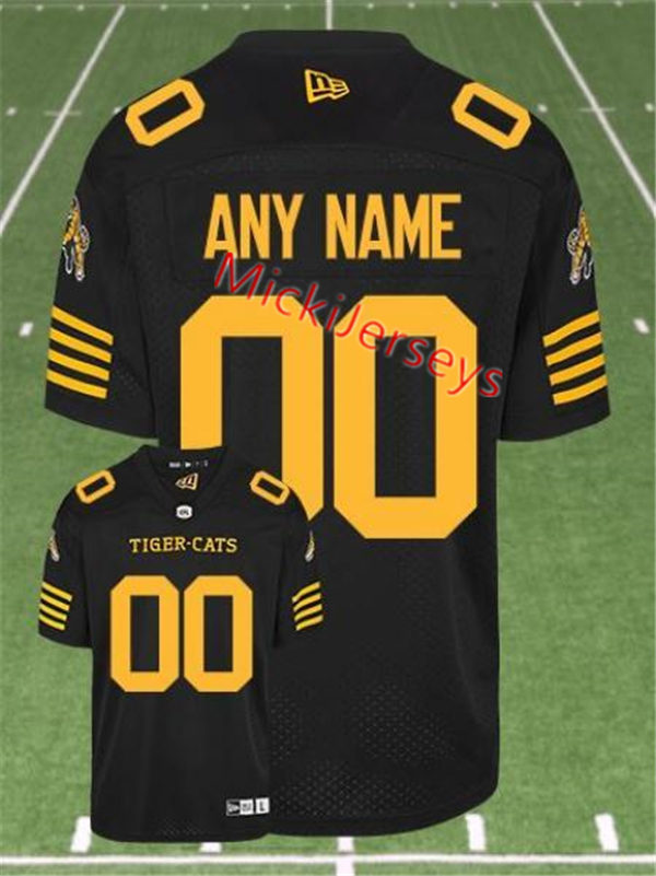Men's Youth CFL Hamilton Tiger-Cats Custom 2019 New Era Home Black Football Jersey Men's Youth CFL Hamilton Tiger-Cats Custom 2019 New Era Home Black Football Jersey